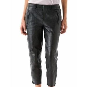 Helmut lang zip leather capris.